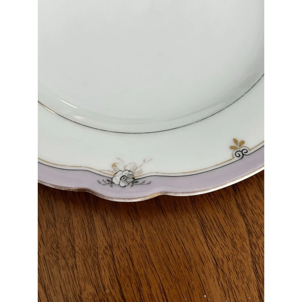Beautiful Lot Of 3 Vintage Decorative China Plates Floral Lavender‎ Use Display